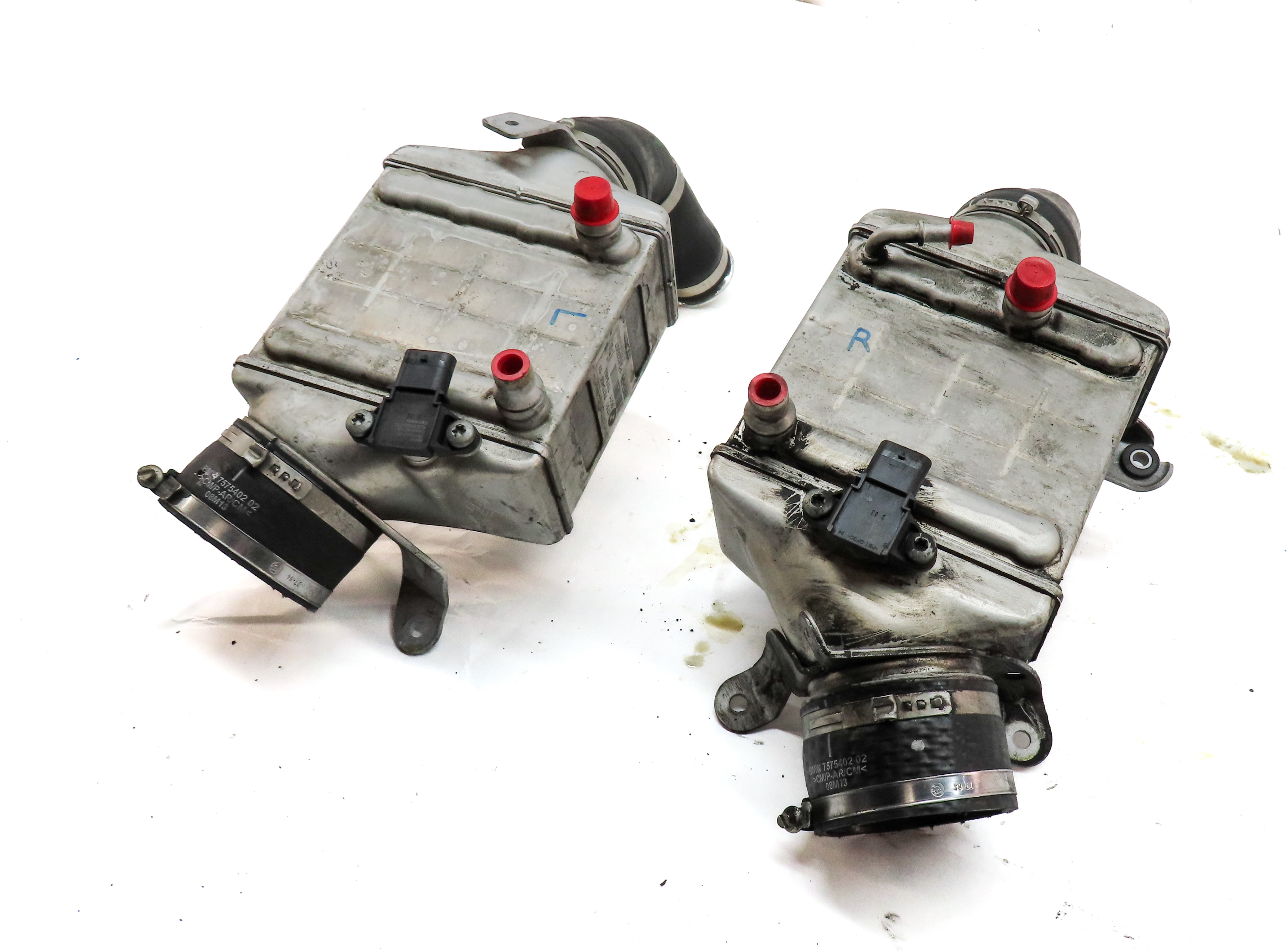 2009-2018 550i 650i 750i X5 X6 (F01 F10 E70 E71) 4.4L TWIN TURBO INTERCOOLER SET — exact item pictured